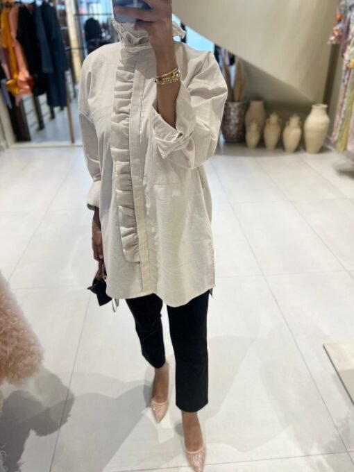 Linen ruffled shirt