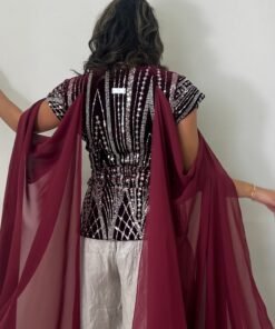 Alternative view of Rhinestoned dra’a set